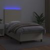 vidaXL Polsterbett mit Matratze & LED Creme 90x190 cm Kunstleder [3135797] Bild 4