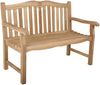 Gartenbank NINA 2-Sitzer - 120cm Breit, Teak, Hellbraun | Terrassenbank Wetterfest Sitzbank Outdoor Bank Bild 3