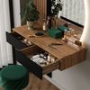 Schminktisch Melina Eiche/Schwarz 100 cm mit LED-Spiegel Vicco Bild 5