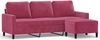 vidaXL 3-Sitzer-Sofa mit Hocker Weinrot 180 cm Samt 3201059 Bild 2