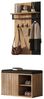 Ulife Garderoben-Set Kleiderständer Set, Schuhbank, Flurmöbel, Schuhschrank mit 1 Tür, Rückwand 1 Regalplatte, 1 Kleiderstange und 3 Haken, B70/D36/H146cm Bild 3
