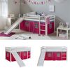 Hochbett Spielbett Kinderbett Rutsche Kiefer Vorhang rot 90x200 Jugendbett Bild 3