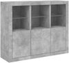 vidaXL Sideboards mit LED-Leuchten 3 Stk. Betongrau Holzwerkstoff 3209103 Bild 5