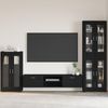 vidaXL Sideboard FLORIN Schwarz 55,5 x 29 x 100 cm Holzwerkstoff 880252 Bild 1