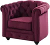 Sessel CHESTERFIELD - Samt - Pflaumenfarben Bild 5