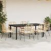 vidaXL 7-tlg. Garten-Essgruppe mit Kissen Braun Poly Rattan Glas 3334560 Bild 3
