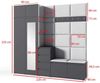 Garderoben-Set BERLIN – Kleiderschrank mit Polsterplatten, Schuhschrank und Schrankaufsatz 90 cm, für Flur und Eingangsbereich (Graphite,Trinity 14), 225 x 40 x 220 cm Bild 2
