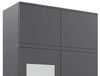 Garderoben-Set BERLIN – Kleiderschrank mit Polsterplatten, Schuhschrank und Schrankaufsatz 90 cm, für Flur und Eingangsbereich (Graphite,Trinity 14), 225 x 40 x 220 cm Bild 5