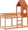 vidaXL Etagenbett mit Dach Wachsbraun 90x190 cm Massivholz Kiefer 3282004 Bild 3
