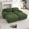 2-Sitzer Modulsofa H 75 x T 208 x B 178 cm aus Cord in Grün, rahmenlos und kombinierbar Bild 3
