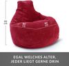 Green Bean® Sitzsack mit Rückenlehne 80x80x90cm - Gaming Chair mit 230L Füllung Cordstoff - Bean Bag Bodenkissen Lounge Sitzhocker Relax-Sessel Gamer Gamingstuhl Rot Bild 4