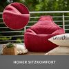 Green Bean® Sitzsack mit Rückenlehne 80x80x90cm - Gaming Chair mit 230L Füllung Cordstoff - Bean Bag Bodenkissen Lounge Sitzhocker Relax-Sessel Gamer Gamingstuhl Rot Bild 5