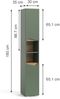 Badschrank Marelle Grün/Artisan 30 x 180 cm mit Türen und offenen Fächern Vicco Bild 2