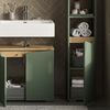 Badschrank Marelle Grün/Artisan 30 x 180 cm mit Türen und offenen Fächern Vicco Bild 4