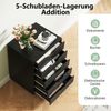 Rollcontainer mit 5 Schubladen Mobiler Aktenschrank mit Rädern 49 x 41 x 66 cm Schwarz Bild 3