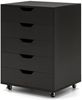 Rollcontainer mit 5 Schubladen Mobiler Aktenschrank mit Rädern 49 x 41 x 66 cm Schwarz Bild 2