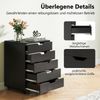 Rollcontainer mit 5 Schubladen Mobiler Aktenschrank mit Rädern 49 x 41 x 66 cm Schwarz Bild 4