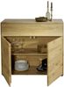 Kommode >KM-0662< 2 Türen, 1 Schub, 1 Boden, Wildeiche massiv - 100x89x40cm (BxHxT) Bild 3