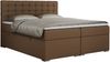 Boxspringbett, Deko Bed mit Matratze und Topper - SUSAN - 120x200cm - Braun Kunstleder - H3 Bild 3