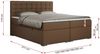 Boxspringbett, Deko Bed mit Matratze und Topper - SUSAN - 120x200cm - Braun Kunstleder - H3 Bild 5
