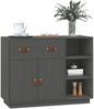 vidaXL Sideboard Grau 98,5x40x75 cm Massivholz Kiefer 820139 Bild 4