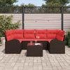 vidaXL Gartensofa-set mit Speicher 7 pcs Beige und Rot Poly-Rattan 3354613 Bild 3