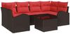 vidaXL Gartensofa-set mit Speicher 7 pcs Beige und Rot Poly-Rattan 3354613 Bild 2