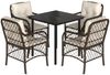 vidaXL 5-tlg. Garten-Essgruppe mit Kissen Braun Poly Rattan 3212118 Bild 2