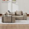 Zweisitzer-Sofa aus Cord mit 2 Kissen & Seitentaschen, 162x78x66 cm, Khaki Bild 3