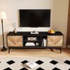150 cm TV-Schrank – Schwarz-Holz-Kontrastdesign mit vielseitigem Stauraum, inkl. Schränken, horizontalen und vertikalen Fächern, modernes und minimalistisches Design Bild 2