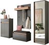 Home affaire Garderoben-Set City/Giron, moderne Garderobe, viel Stauraum, ca. 24 Schuhe, (Set, 4-St), enthält Schrank, Paneel, Schuhschrank & Garderobenbank mit Sitzkissen Bild 2