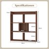 Bücherregal mit 7 Würfeln und offener Rückwand horizontales Standregal Holz 80 x 20 x 90 cm Walnuss Bild 3