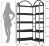 GarveeMore Bücherregal Gewölbtes,Eckbücherregal,L-förmiges Bücherregal,MDF, Eckregal für Wohnzimmer und Schlafzimmer,Kippsicheres Design Bild 4
