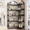 GarveeMore Bücherregal Gewölbtes,Eckbücherregal,L-förmiges Bücherregal,MDF, Eckregal für Wohnzimmer und Schlafzimmer,Kippsicheres Design Bild 3