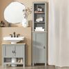 SoBuy BZR68-HG Badezimmer-Hochschrank, MDF, Lackiert, Hellgrau, 39 x 169 x 30 cm Bild 2