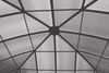 LECO Kuppeldachpavillon, Aluminium- und Stahlrohrgestell anthrazit, Polycarbonat-Dach grau-transparent, Polyester-Seitenteile lichtgrau, 3,65x3,65 m Bild 3