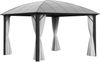 LECO Kuppeldachpavillon, Aluminium- und Stahlrohrgestell anthrazit, Polycarbonat-Dach grau-transparent, Polyester-Seitenteile lichtgrau, 3,65x3,65 m Bild 2