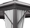 LECO Kuppeldachpavillon, Aluminium- und Stahlrohrgestell anthrazit, Polycarbonat-Dach grau-transparent, Polyester-Seitenteile lichtgrau, 3,65x3,65 m Bild 5