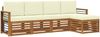 vidaXL Outdoor-Sofagarnitur mit Kissen 5 pcs Natur und Creme 3374660 Bild 2