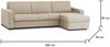 Dmora Schlafsofa mit Halbinsel Allegria, drehbares Sofa zum Öffnen, umkehrbare Stauraumhalbinsel, schmale Armlehnen, 100 % Made in Italy, 260 x 95 x 90 cm, Beige Bild 3