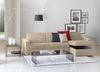 Dmora Schlafsofa mit Halbinsel Allegria, drehbares Sofa zum Öffnen, umkehrbare Stauraumhalbinsel, schmale Armlehnen, 100 % Made in Italy, 260 x 95 x 90 cm, Beige Bild 4