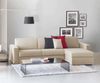 Dmora Schlafsofa mit Halbinsel Allegria, drehbares Sofa zum Öffnen, umkehrbare Stauraumhalbinsel, schmale Armlehnen, 100 % Made in Italy, 260 x 95 x 90 cm, Beige Bild 2