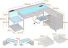 Gaming Tisch RGB LED Schreibtisch L Form 7 Schubladen 179.5×135.5cm Bild 3