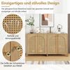 Celya Sideboard Modernes Sideboard im minimalistischen Stil 4-Rattantür (für Esszimmer, Wohnzimmer, Küche), Metallgriff einfaches Buffetschrank Bild 4