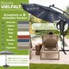 tillvex Alu Ampelschirm Navy-Blau LED Solar Ø 350 cm mit Kurbel | Sonnenschirm mit An-/Ausschalter | Gartenschirm UV-Schutz Aluminium | Kurbelschirm mit Ständer Marktschirm wasserdicht Bild 5