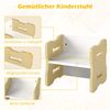 3 TLG. Kinder Tisch- & Stuhlset mit 2 Hockern & Aktivitätentisch Abgerundete Ecken Design Natur Bild 4