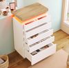 Kommode 115x73x39 cm mit 6 Schubladen und LED-Beleuchtung – Hochglanz Sideboard in Weiß Bild 4