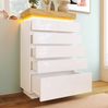 Kommode 115x73x39 cm mit 6 Schubladen und LED-Beleuchtung – Hochglanz Sideboard in Weiß Bild 5