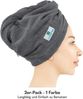 Hammetex Haartuch Damen 2er Set – Haarhandtuch aus 100% Baumwolle – Oeko-TEX Zertifiziert – Weich, Saugstark – Haarturban mit Knopf, Hellblau Bild 2