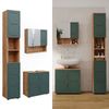 Badmöbel-Set Irma Grün/Goldkraft Eiche 3 Teile, mit Hochschrank Vicco Bild 2